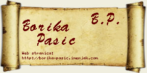 Borika Pašić vizit kartica